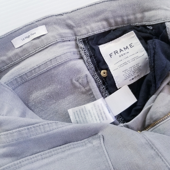 FRAME DENIM Le High Flare Leg Jeans Hardy Grey Light Wash Size 24 - Picture 15 of 16
